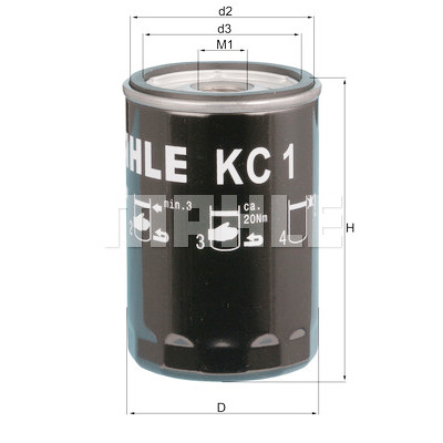 Filtro carburante MAHLE ORIGINAL KC 1