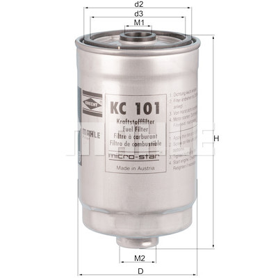 Filtro carburante MAHLE ORIGINAL KC 101