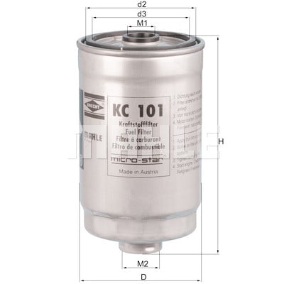 Filtro carburante MAHLE ORIGINAL KC 101