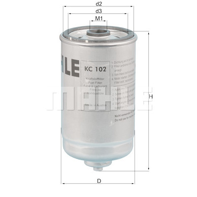 Filtro carburante MAHLE ORIGINAL KC 102