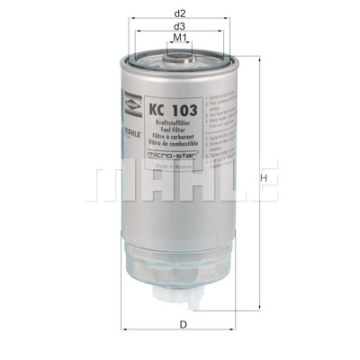 Filtro carburante MAHLE ORIGINAL KC 103