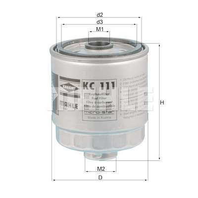 Filtro carburante MAHLE ORIGINAL KC 111