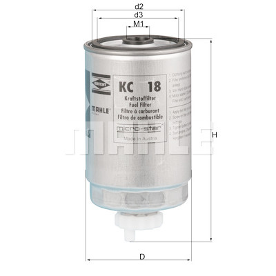 Filtro carburante MAHLE ORIGINAL KC 18