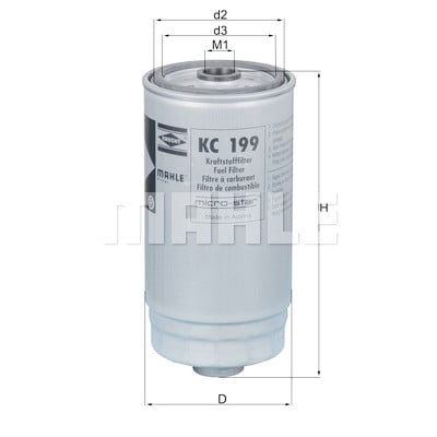 Filtro carburante MAHLE ORIGINAL KC 199