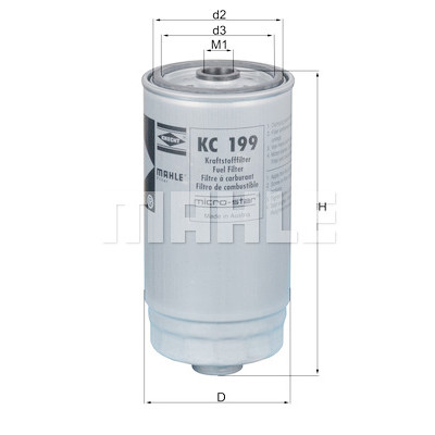Filtro carburante MAHLE ORIGINAL KC 199