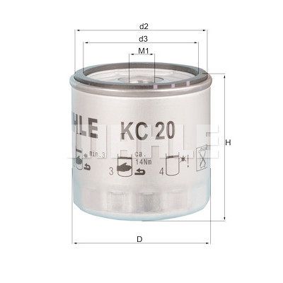 Filtro carburante MAHLE ORIGINAL KC 20