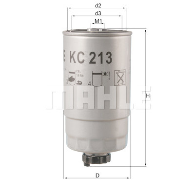 Filtro carburante MAHLE ORIGINAL KC 213