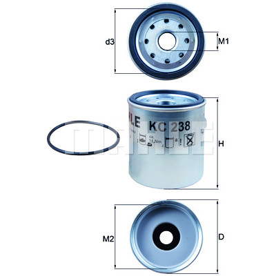 Filtro carburante MAHLE ORIGINAL KC 238D