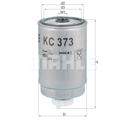 Filtro carburante MAHLE ORIGINAL KC 373
