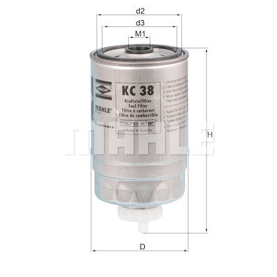 Filtro carburante MAHLE ORIGINAL KC 38
