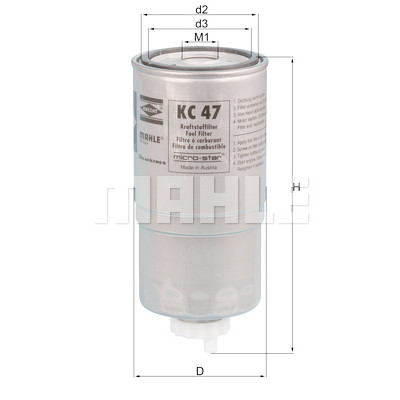 Filtro carburante MAHLE ORIGINAL KC 47
