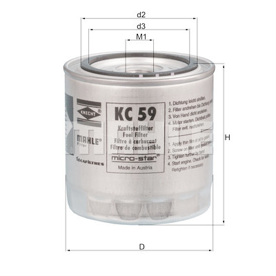 Filtro carburante MAHLE ORIGINAL KC 59