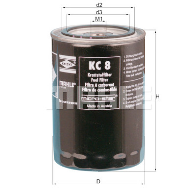 Filtro carburante MAHLE ORIGINAL KC 8
