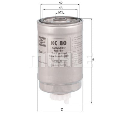Filtro carburante MAHLE ORIGINAL KC 80