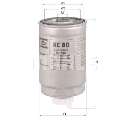 Filtro carburante MAHLE ORIGINAL KC 80