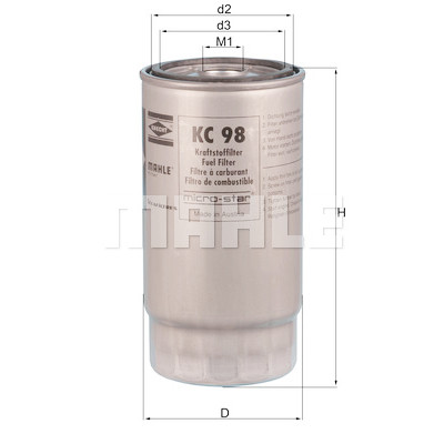 Filtro carburante MAHLE ORIGINAL KC 98