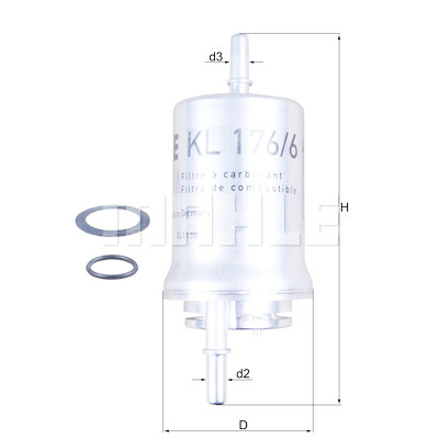 Filtro carburante MAHLE ORIGINAL KL 176/6D