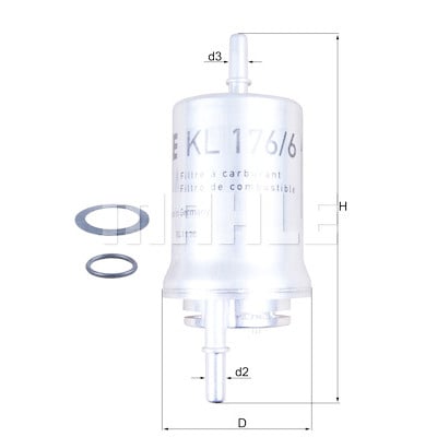 Filtro carburante MAHLE ORIGINAL KL 176/6D