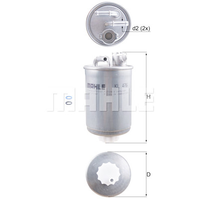 Filtro carburante MAHLE ORIGINAL KL 476D