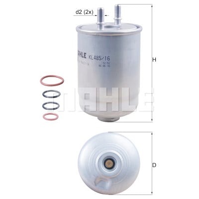 Filtro carburante MAHLE ORIGINAL KL 485/16D
