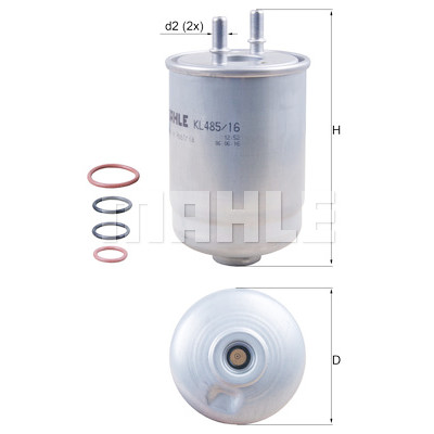 Filtro carburante MAHLE ORIGINAL KL 485/16D