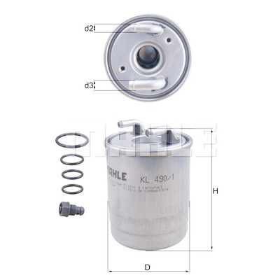 Filtro carburante MAHLE ORIGINAL KL 490/1D