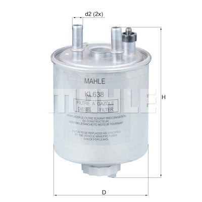 Filtro carburante MAHLE ORIGINAL KL 638
