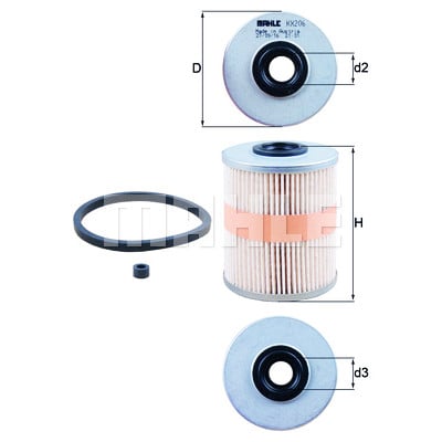 Filtro carburante MAHLE ORIGINAL KX 206D