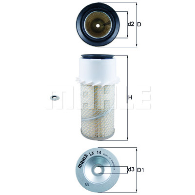 Filtro aria MAHLE ORIGINAL LX 14