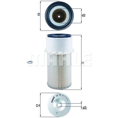 Filtro aria MAHLE ORIGINAL LX 16