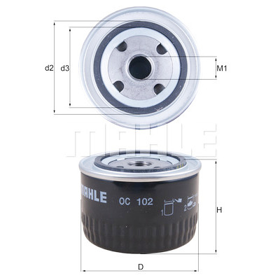 Filtro olio MAHLE ORIGINAL OC 102