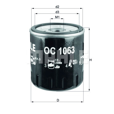 Filtro olio MAHLE ORIGINAL OC 1063