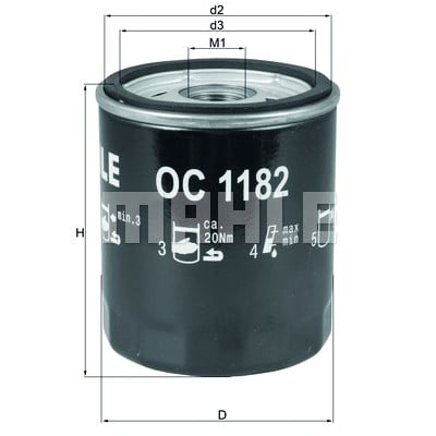 Filtro olio MAHLE ORIGINAL OC 1182