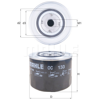 Filtro olio MAHLE ORIGINAL OC 133