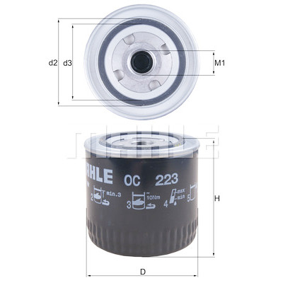 Filtro olio MAHLE ORIGINAL OC 223