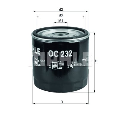Filtro olio MAHLE ORIGINAL OC 232