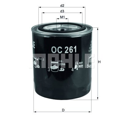 Filtro olio MAHLE ORIGINAL OC 261