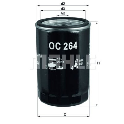 Filtro olio MAHLE ORIGINAL OC 264