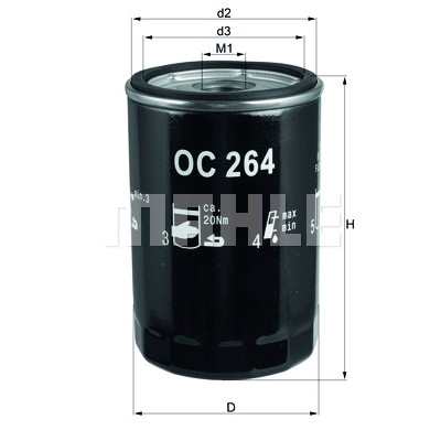 Filtro olio MAHLE ORIGINAL OC 264