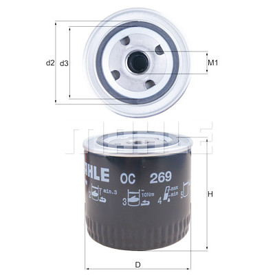Filtro olio MAHLE ORIGINAL OC 269