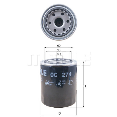 Filtro olio MAHLE ORIGINAL OC 274