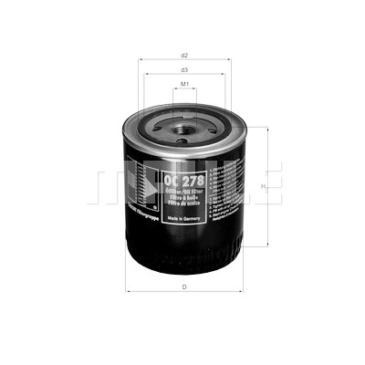 Filtro olio MAHLE ORIGINAL OC 278