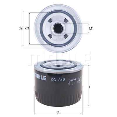 Filtro olio MAHLE ORIGINAL OC 312