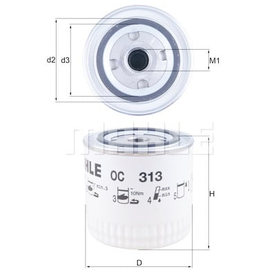 Filtro olio MAHLE ORIGINAL OC 313