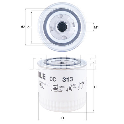 Filtro olio MAHLE ORIGINAL OC 313