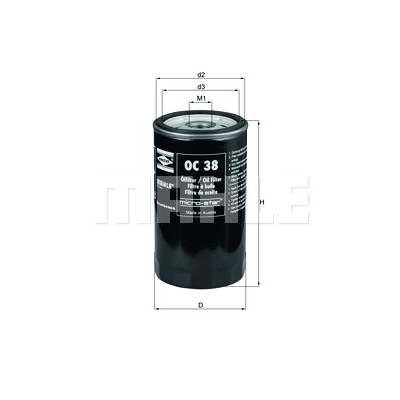 Filtro olio MAHLE ORIGINAL OC 38