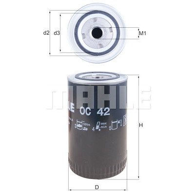 Filtro olio MAHLE ORIGINAL OC 42