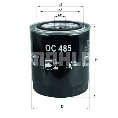 Filtro olio MAHLE ORIGINAL OC 485