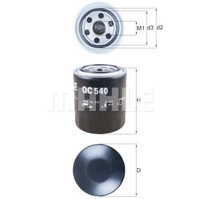 Filtro olio MAHLE ORIGINAL OC 540