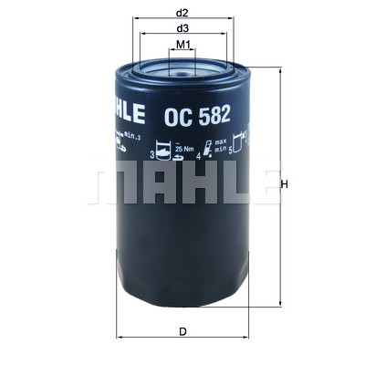 Filtro olio MAHLE ORIGINAL OC 582